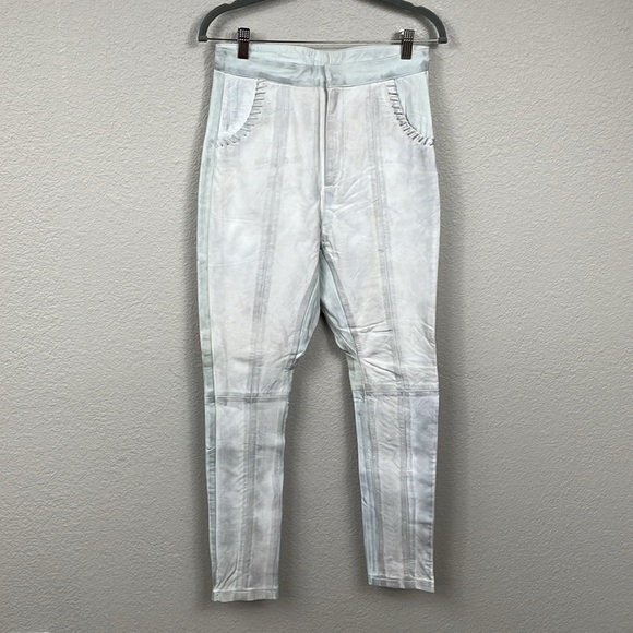 NWT One Teaspoon Leather Distressed Grunge Dirty Stitched Pants Western Sz S - Picture 1 of 13